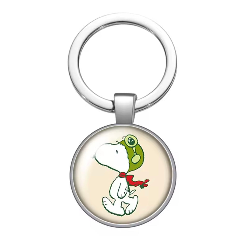 Peanuts Glass and Metal Key Chain - Flying Ace