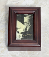 Peanuts 50th Anniversary Quartz FOSSIL Watch In Wood Case - Brass Watch Case  (New/Light Wear To Back Of Wood Case)