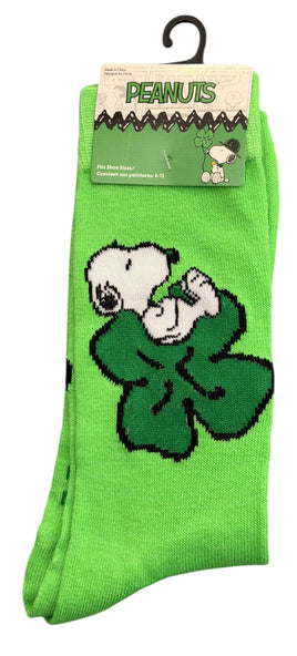 Snoopy St. Patrick's Day Crew Length Socks
