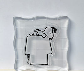 Peanuts Clear Vinyl Stamps On Thick Acrylic Block - Snoopy's Doghouse  (Same Pliability As Rubber!)