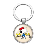 Peanuts Glass and Metal Key Chain - Snoopy Golfer