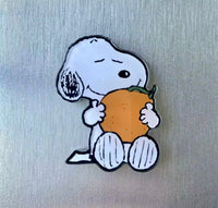 Snoopy Acrylic Magnet - Eat An Orange! - snoopn4pnuts.com