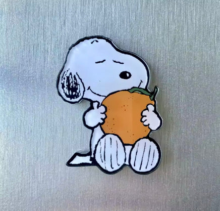 Snoopy Acrylic Magnet - Eat An Orange! - snoopn4pnuts.com