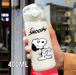 Snoopy Clear Acrylic Water Bottle With Finger Carrying Loop - Here's Snoopy! - snoopn4pnuts.com
