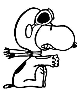 Flying Ace Snoopy Die-Cut Vinyl Decal - Black