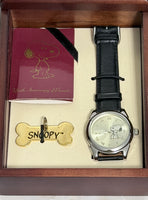 Peanuts 50th Anniversary Quartz FOSSIL Watch In Wood Case - Silver Watch Case