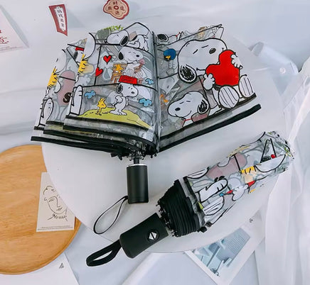 Snoopy Full - Size Clear (Transparent) Vinyl Umbrella - Automatic Push - Button Style - snoopn4pnuts.com