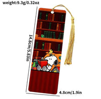Snoopy "Heavy Duty" Book Mark With Tassel - In The Library - snoopn4pnuts.com