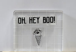 Peanuts Halloween Series 2-Piece Vinyl Stamps On Thick Acrylic Block - Olaf BOO! (Same Pliability As Rubber!)