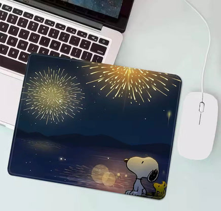 Snoopy Thin Mouse Pad - Fireworks - snoopn4pnuts.com
