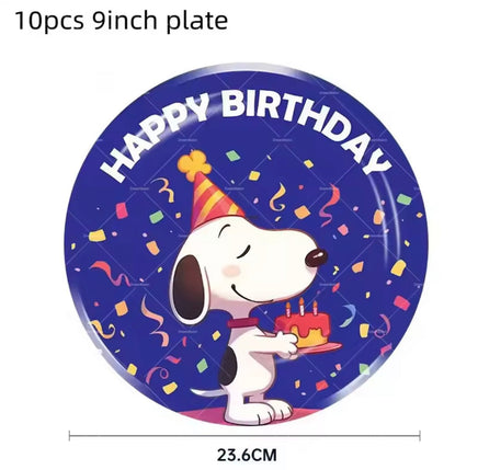 Snoopy Happy Birthday Dinner Plates (Deep Dish Style) - snoopn4pnuts.com