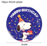 Snoopy Happy Birthday Dinner Plates (Deep Dish Style)