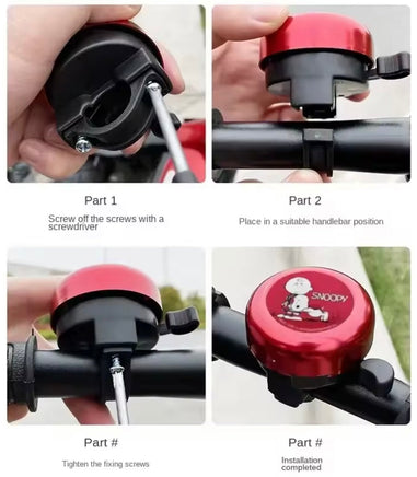 Peanuts Metal Kids Bicycle / Scooter Bell (For 5/8" Diameter Handle Bar) - snoopn4pnuts.com