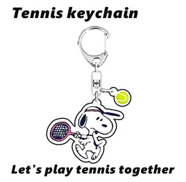 Peanuts Acrylic Swivel Key Chain With Dangling Tennis Ball - Snoopy - snoopn4pnuts.com