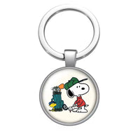 Peanuts Glass and Metal Key Chain - Golfer - snoopn4pnuts.com