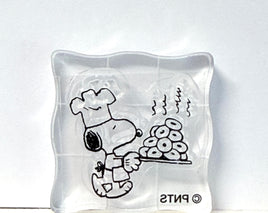 Peanuts Clear Vinyl Stamp On Thick Acrylic Block - Baker Snoopy  (Same Pliability As Rubber!)