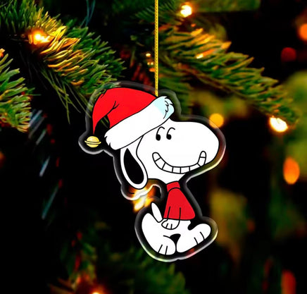 Snoopy Acrylic Christmas Ornament - Cheesy Smile - snoopn4pnuts.com