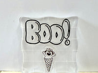 Peanuts Halloween Series 2-Piece Vinyl Stamps On Thick Acrylic Block - Olaf BOO! (Same Pliability As Rubber!)