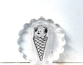 Peanuts Mini Clear Vinyl Stamp On Thick Acrylic Block - Andy In Cone  (Same Pliability As Rubber!)