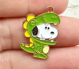 Peanuts Enamel Charm - Dino Snoopy - snoopn4pnuts.com