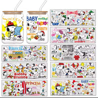 Snoopy Vinyl Bottle Wrap (Or Cut Out Images And Decorate Several Bottle, Cups, Etc.)