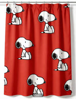 Snoopy All Over Shower Curtain With Free Hanger Hooks