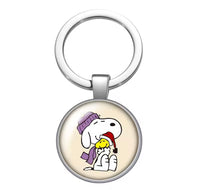 Peanuts Glass and Metal Key Chain - Winter Hugs