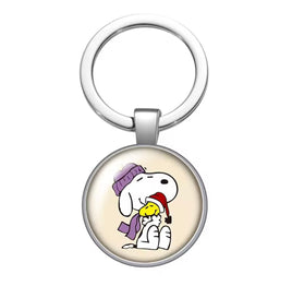Peanuts Glass and Metal Key Chain - Winter Hugs - snoopn4pnuts.com