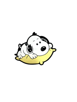 Snoopy Plastic Lenticular Sticker (Over 5" Wide!) - On Pillow