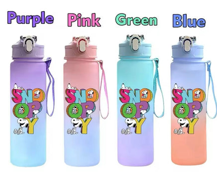 Snoopy Large Capacity Water Bottle With Removable Wrist Strap - Snoopy Name - snoopn4pnuts.com
