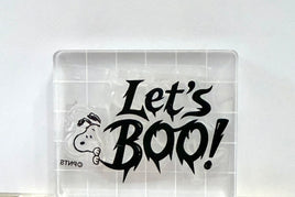 Peanuts Halloween Series 2-Piece Vinyl Stamps On Thick Acrylic Block - Let's BOO! (Same Pliability As Rubber!)