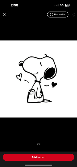 Snoopy Love Die - Cut Vinyl Decal - Black - snoopn4pnuts.com