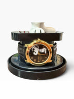 Snoopy Joe Cool Watch And Ceramic Figurine Set (New But Small Crack At Top Of Acrylic Globe) - Needs New Battery Due To Age