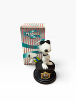 Snoopy Joe Cool Watch And Ceramic Figurine Set (New But Small Crack At Top Of Acrylic Globe) - Needs New Battery Due To Age
