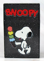 Snoopy Clear and Glittery Acrylic Hinged Cigarette Case - Eating Ice Cream