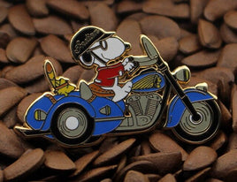 Snoopy Joe Cool Indian Motorcycle Enamel Pin - Blue - snoopn4pnuts.com