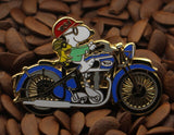 Snoopy Joe Cool BSA Motorcycle Enamel Pin -  Blue