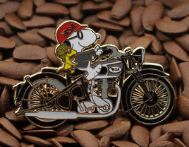 Snoopy Joe Cool BSA Motorcycle Enamel Pin - Black - snoopn4pnuts.com