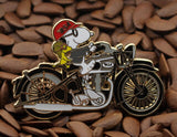 Snoopy Joe Cool BSA Motorcycle Enamel Pin -  Black