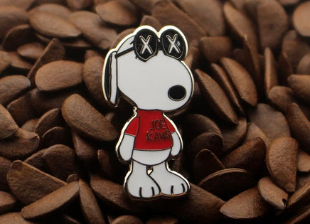 Snoopy Joe Cool KAWS Enamel Pin - Red Shirt - snoopn4pnuts.com