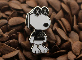 Snoopy Joe Cool KAWS Enamel Pin - Black Shirt - snoopn4pnuts.com