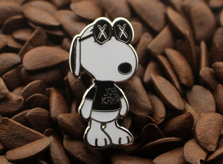 Snoopy Joe Cool KAWS Enamel Pin - Black Shirt - snoopn4pnuts.com
