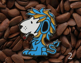 Rastafarian Snoopy Smoking Enamel Pin - Blue - snoopn4pnuts.com