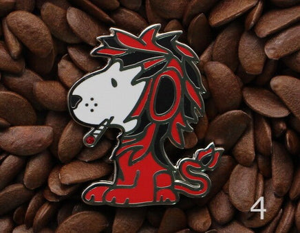 Rastafarian Snoopy Smoking Enamel Pin - Red - snoopn4pnuts.com