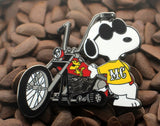 Snoopy Joe Cool MC (Motorcycle Club) Enamel Pin - Yellow Shirt