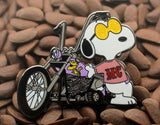 Snoopy Joe Cool MC (Motorcycle Club) Enamel Pin - Pink Shirt