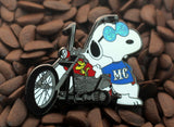 Snoopy Joe Cool MC (Motorcycle Club) Enamel Pin - Blue Shirt