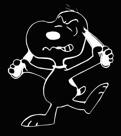 Angry Snoopy Die - Cut Vinyl Decal - White - snoopn4pnuts.com