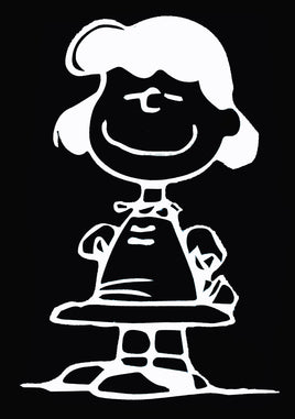Happy Lucy Die - Cut Vinyl Decal - White - snoopn4pnuts.com