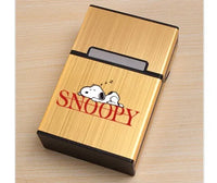 Snoopy Hinged Aluminum Cigarette Case - Sleeping